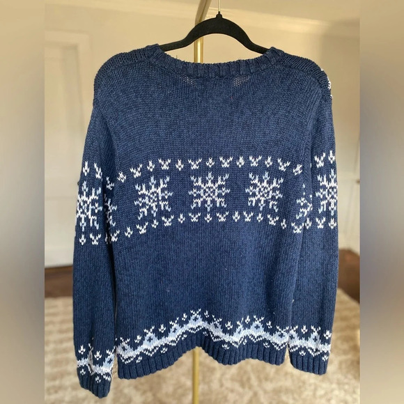 Vintage Snowman Sweater Pullover Christmas Holiday Parisian Scandi Boho Tiara In - Picture 3 of 6